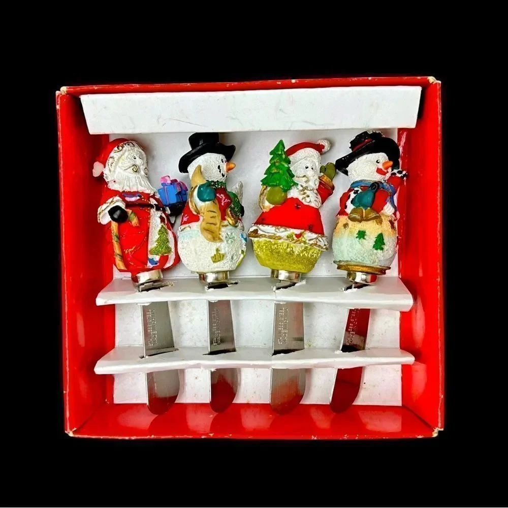 Stainless Steel Christmas Holiday Santa Snowman Cheese Spreader